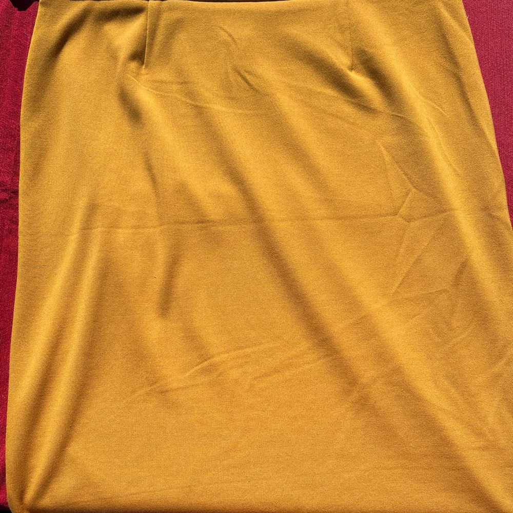 Mustard Yellow Midi Pencil Skirt